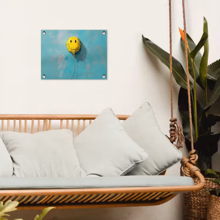 Tuinposter - Ballon - Geel - Smiley — 4