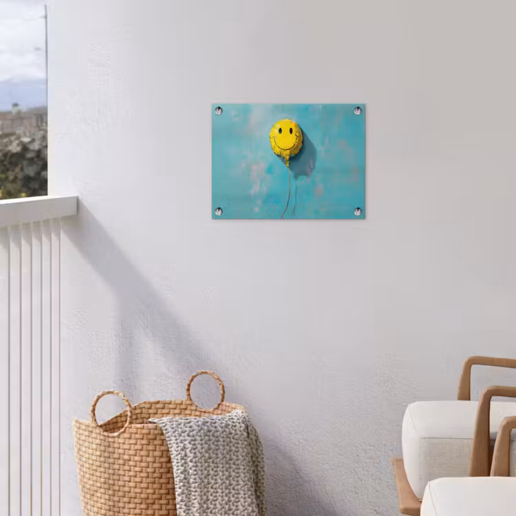 Tuinposter - Ballon - Geel - Smiley — 5