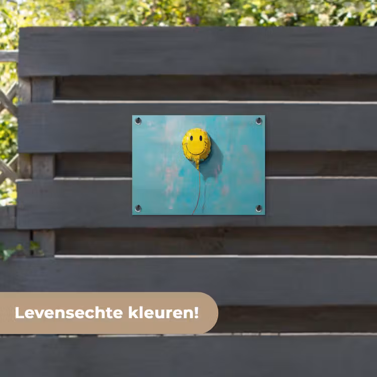 Tuinposter - Ballon - Geel - Smiley — 6