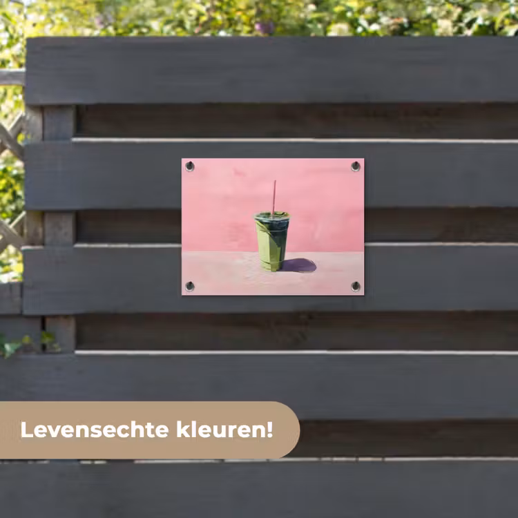 Tuinposter - Beker - Rietje - Minimalistisch - Groen — 6