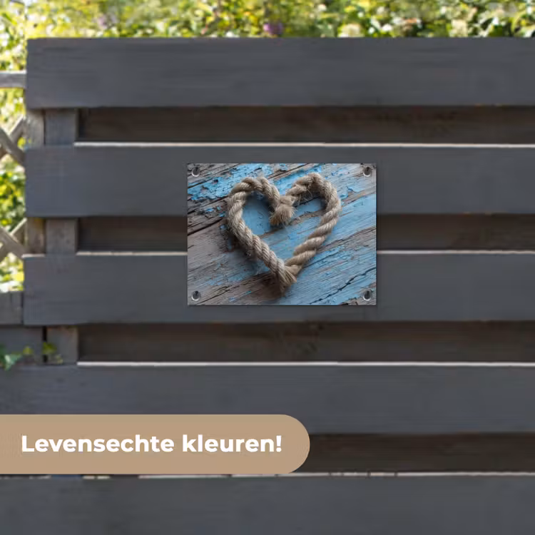Tuinposter - Hart - Touw - Hout - Rustiek — 6