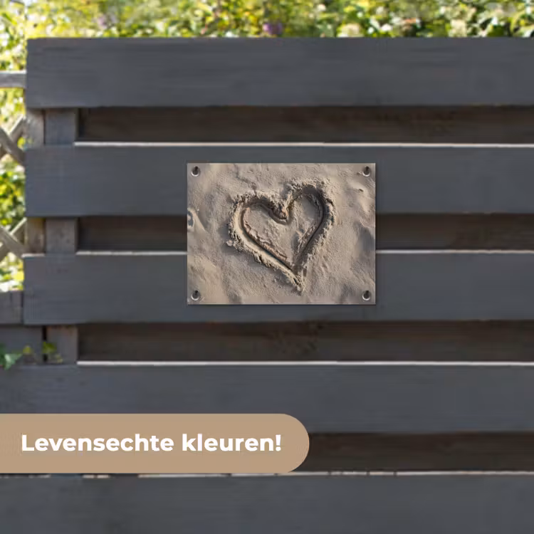 Tuinposter - Hartvorm - Getekend - Beige - Zand — 6