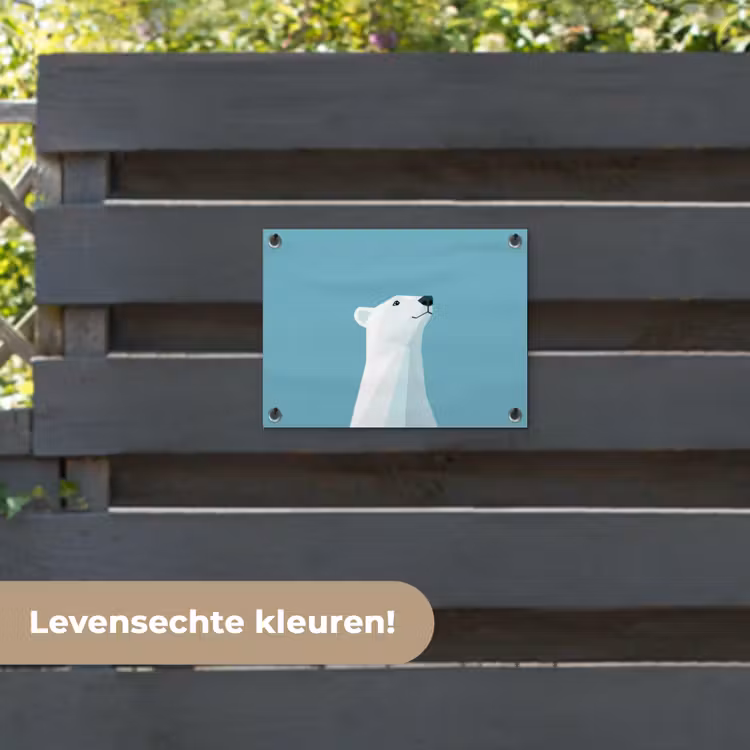 Tuinposter - Ijsbeer - Lichtblauw - Minimalistisch — 6