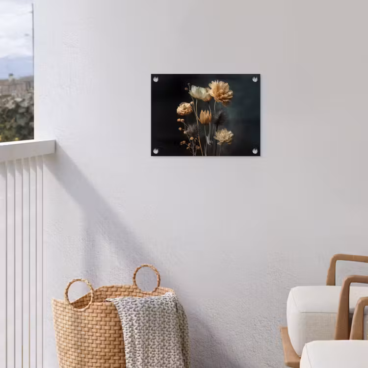Tuinposter - Boeket - Bloemen - Licht - Zwart — 5