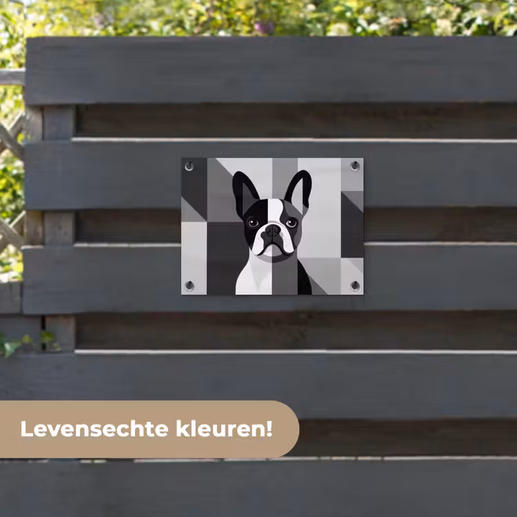 Tuinposter - Buldog - Zwart - Abstract - Vlakken — 6
