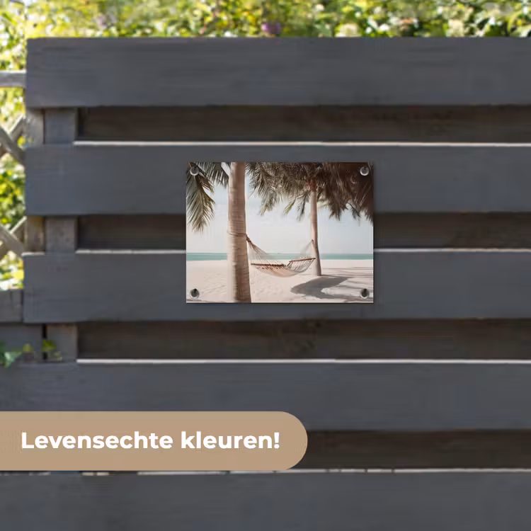 Tuinposter - Hangmat - Palmbomen - Strand - Zee — 6