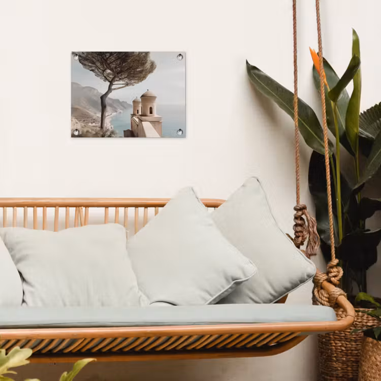 Tuinposter - Kust - Klif - Boom - Gebouw — 4