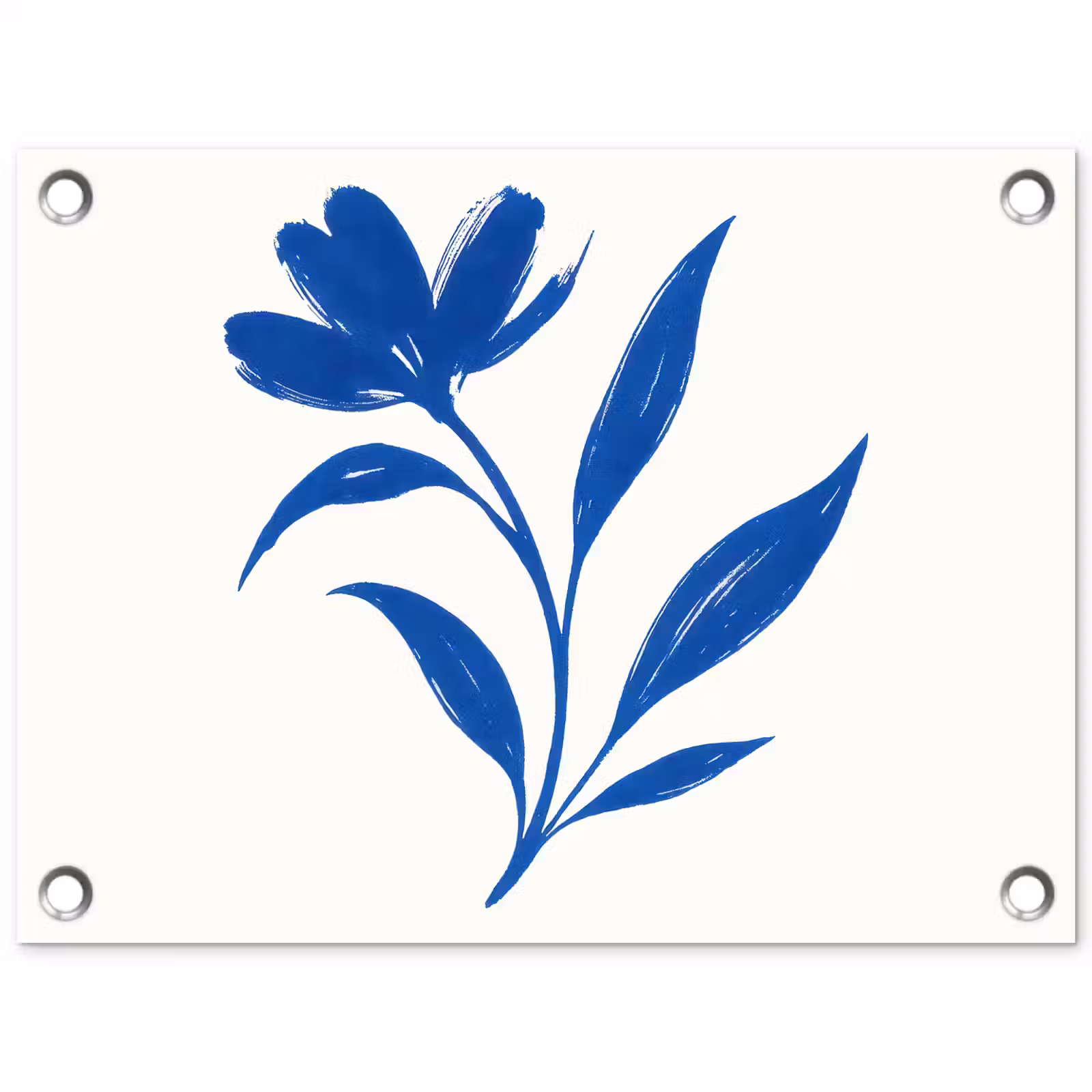Tuinposter - Bloem - Blaadjes - Minimalistisch - Blauw — 1