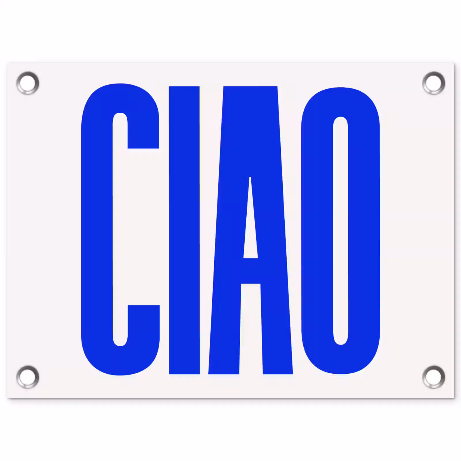 Tuinposter - Ciao - Hoofdletters - Blauw - Minimalistisch — 1
