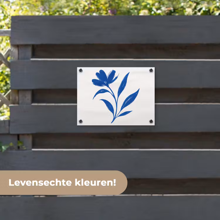Tuinposter - Bloem - Blaadjes - Minimalistisch - Blauw — 6