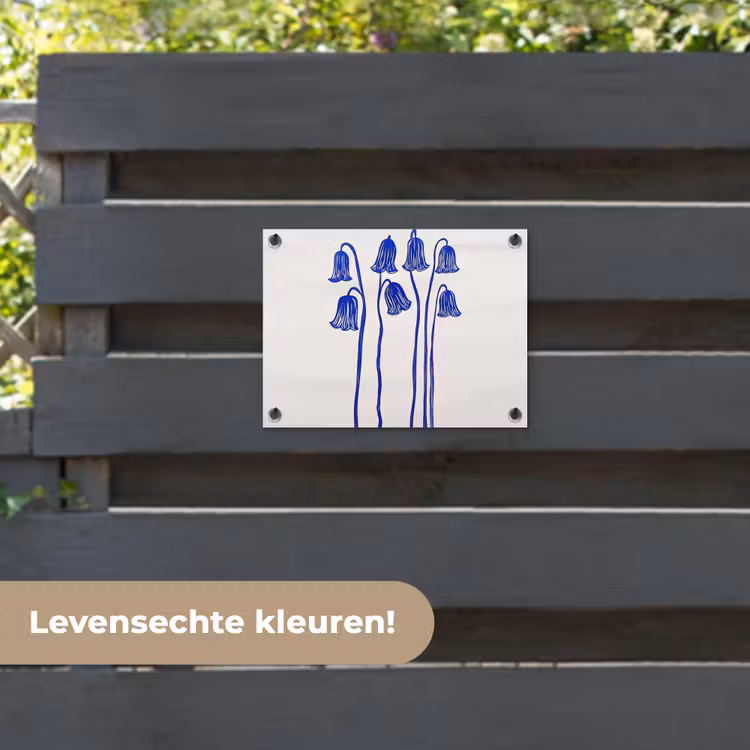 Tuinposter - Bloemen - Blauw - Lijnen - Bloemblaadjes — 6