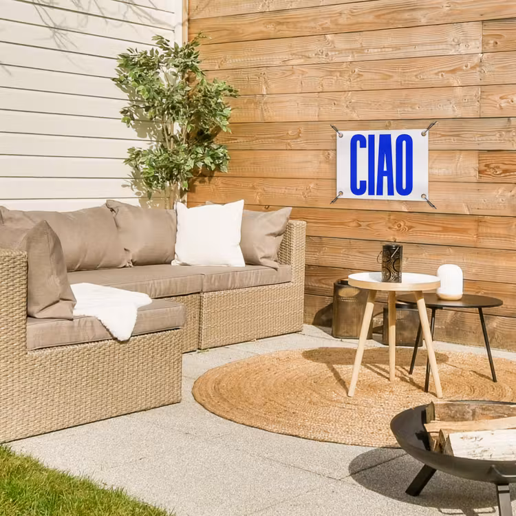 Tuinposter - Ciao - Hoofdletters - Blauw - Minimalistisch — 2
