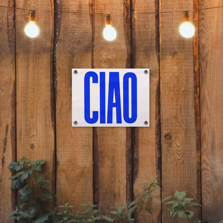 Tuinposter - Ciao - Hoofdletters - Blauw - Minimalistisch — 3