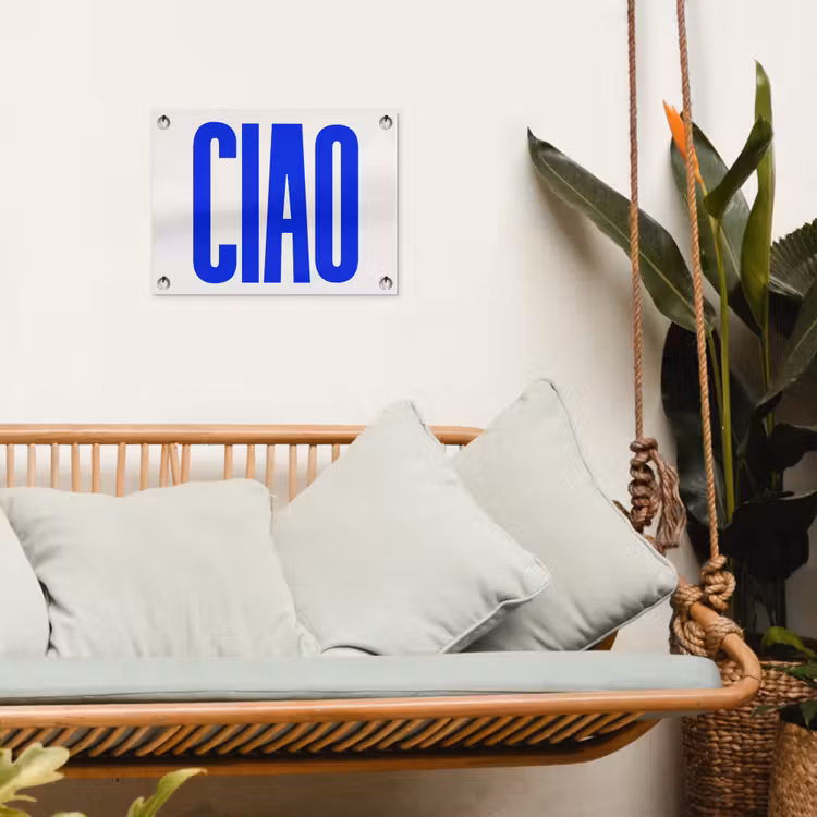 Tuinposter - Ciao - Hoofdletters - Blauw - Minimalistisch — 4