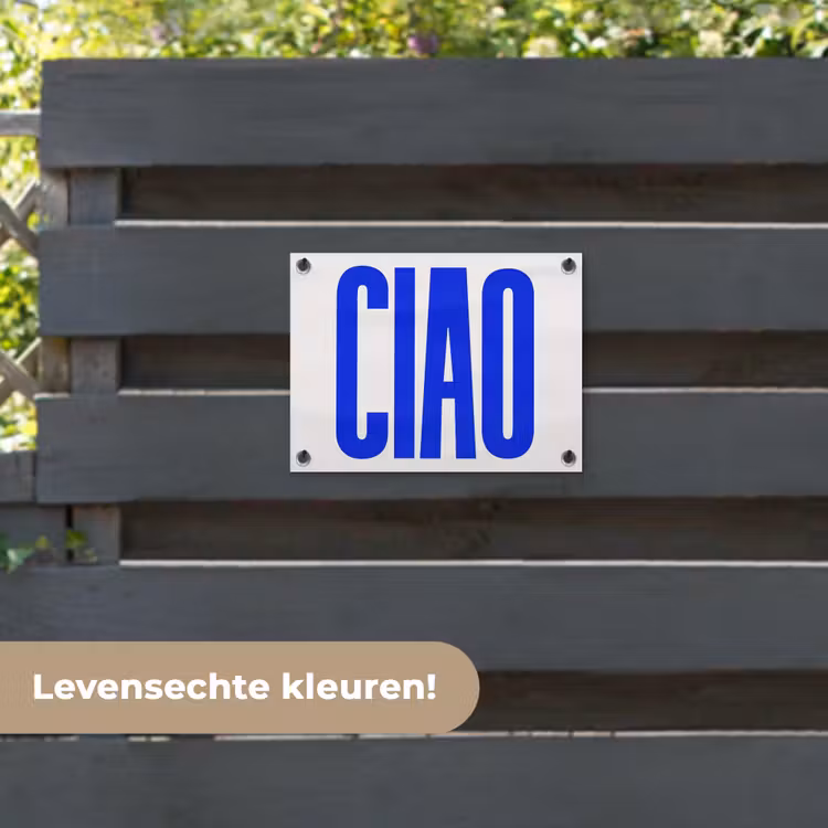 Tuinposter - Ciao - Hoofdletters - Blauw - Minimalistisch — 6