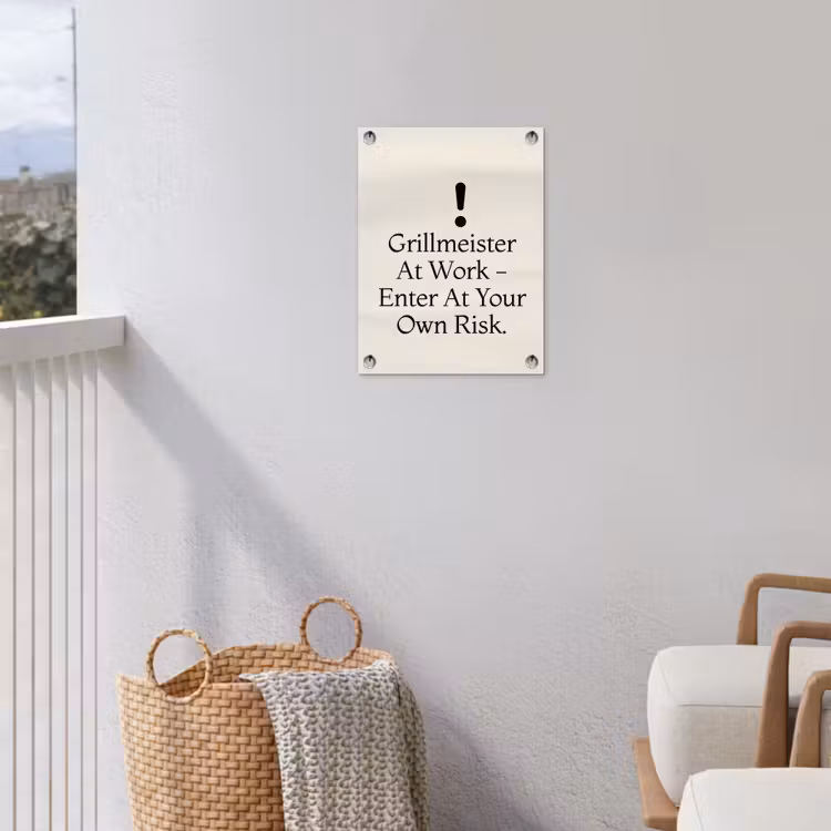 Tuinposter - Grill - Uitroepteken - Zwart - Tekst — 5