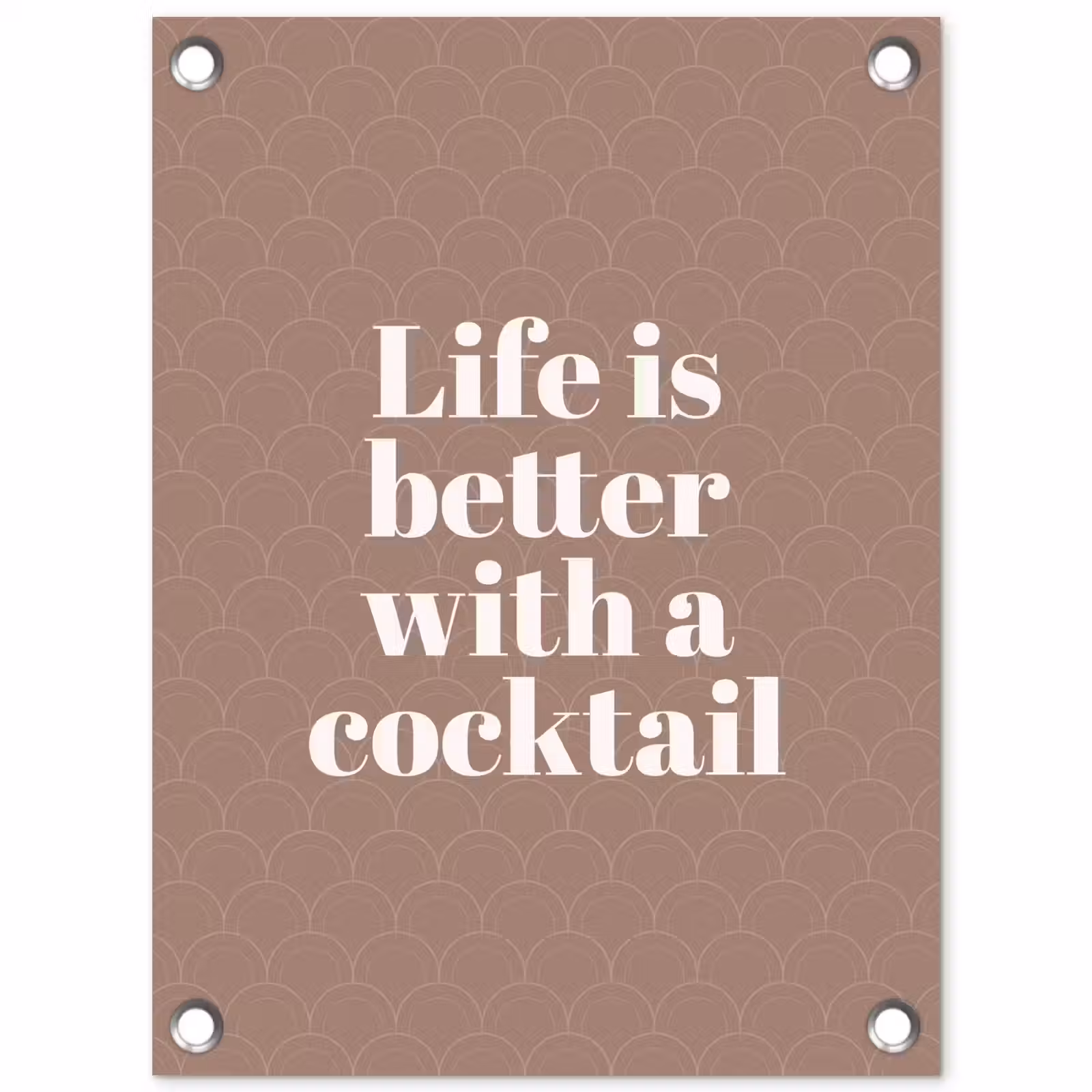 Tuinposter - Cocktail - Tekst - Patroon - Wit — 1