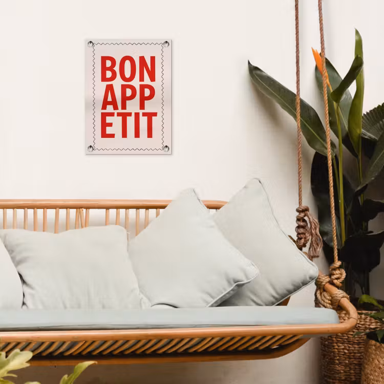 Tuinposter - Blokletters - Rood - Kartelrand — 4