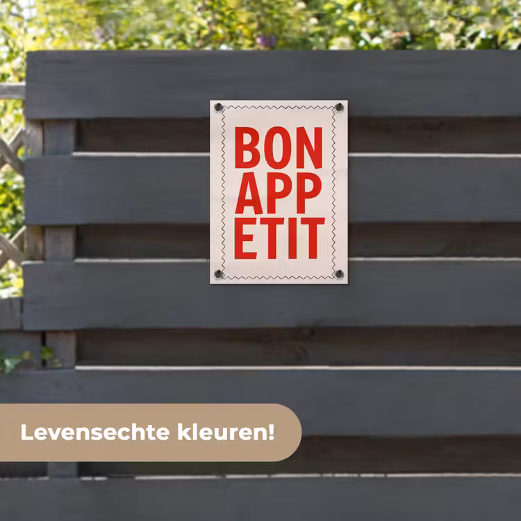 Tuinposter - Blokletters - Rood - Kartelrand — 6