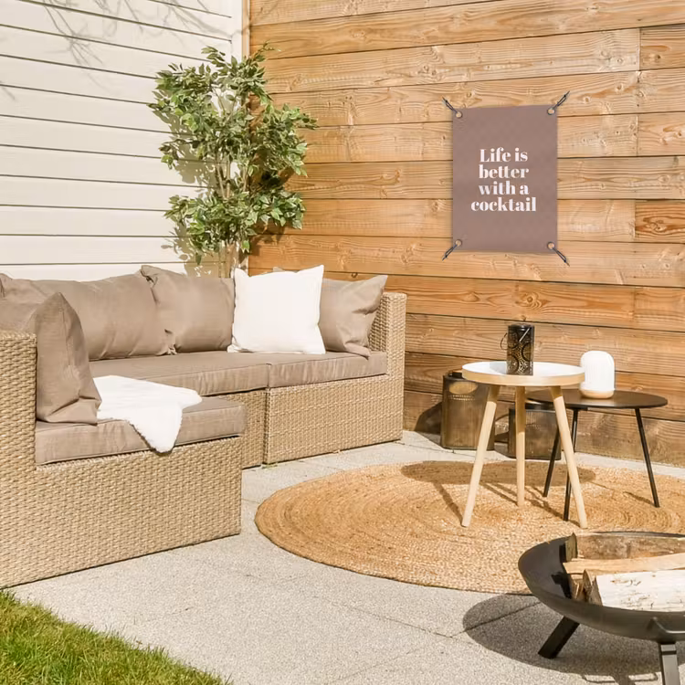 Tuinposter - Cocktail - Tekst - Patroon - Wit — 2