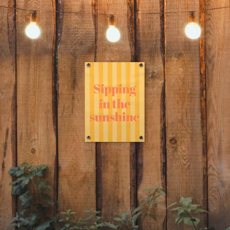 Tuinposter - Gestreept - Geel - Sunshine - Letters — 3