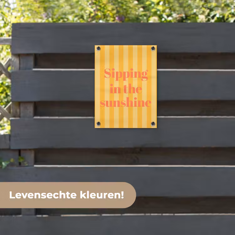 Tuinposter - Gestreept - Geel - Sunshine - Letters — 6