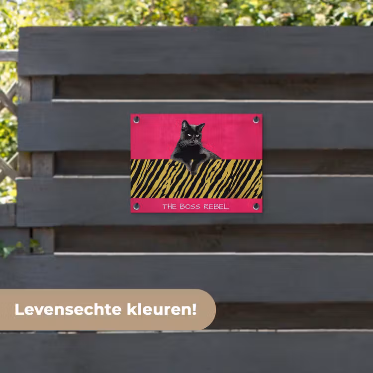 Tuinposter - Kat - Baas - Roze - Tijgerprint — 6