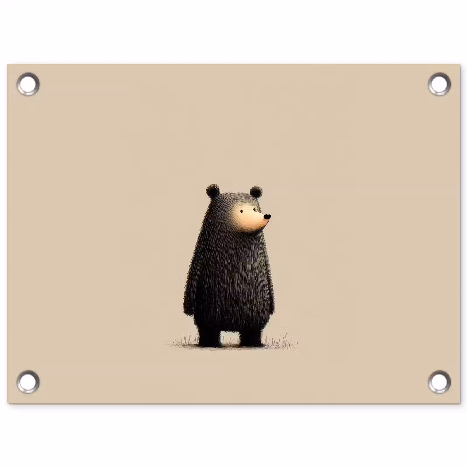 Tuinposter - Beer - Donkerbruin - Minimalistisch — 1