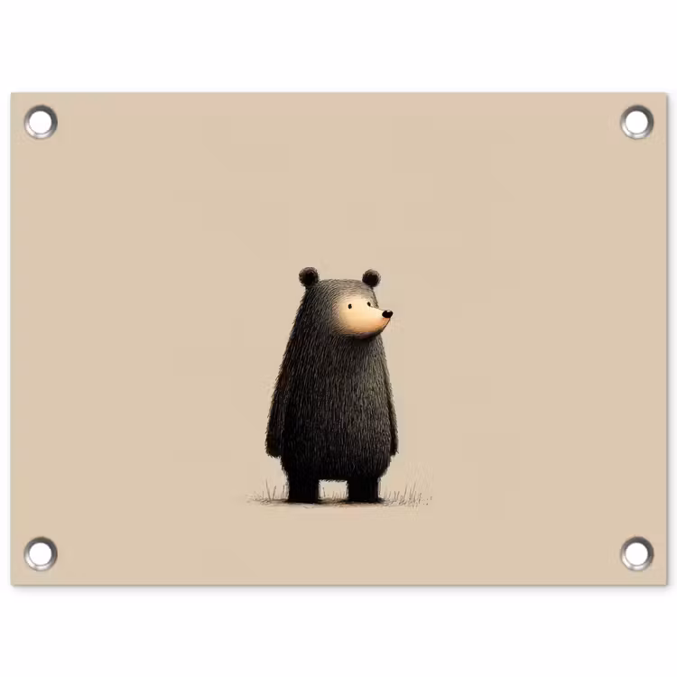 Tuinposter - Beer - Donkerbruin - Minimalistisch — 1