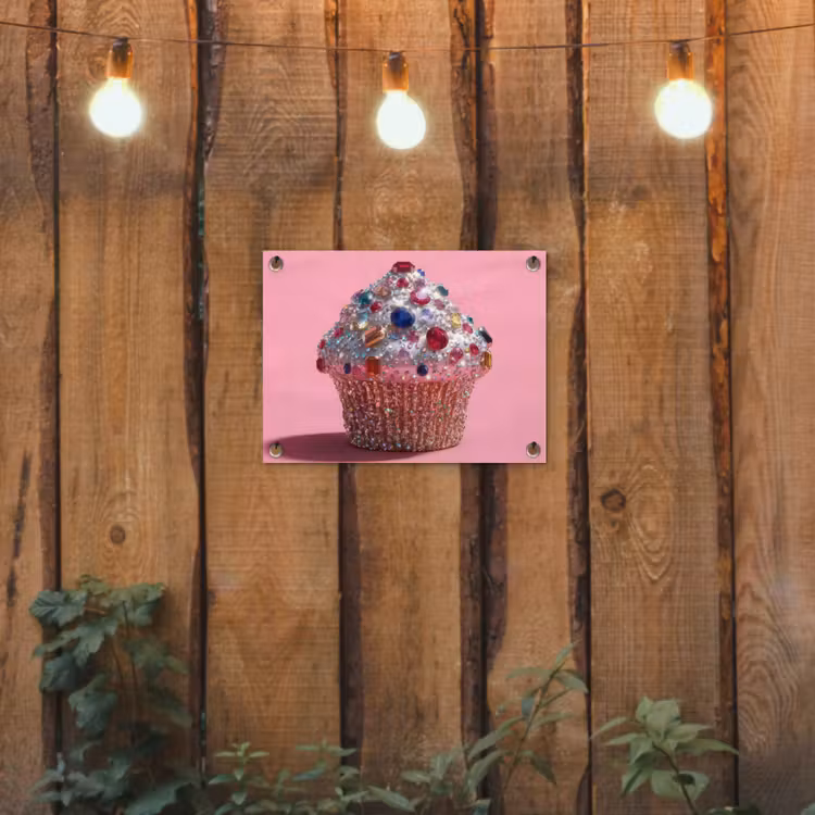 Tuinposter - Cupcake - Kleurrijk - Edelstenen — 3