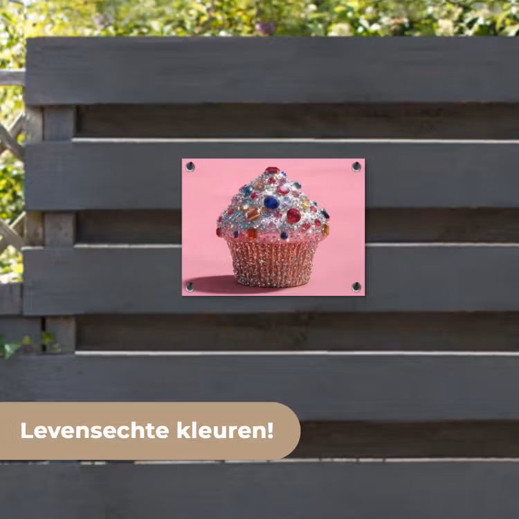 Tuinposter - Cupcake - Kleurrijk - Edelstenen — 6