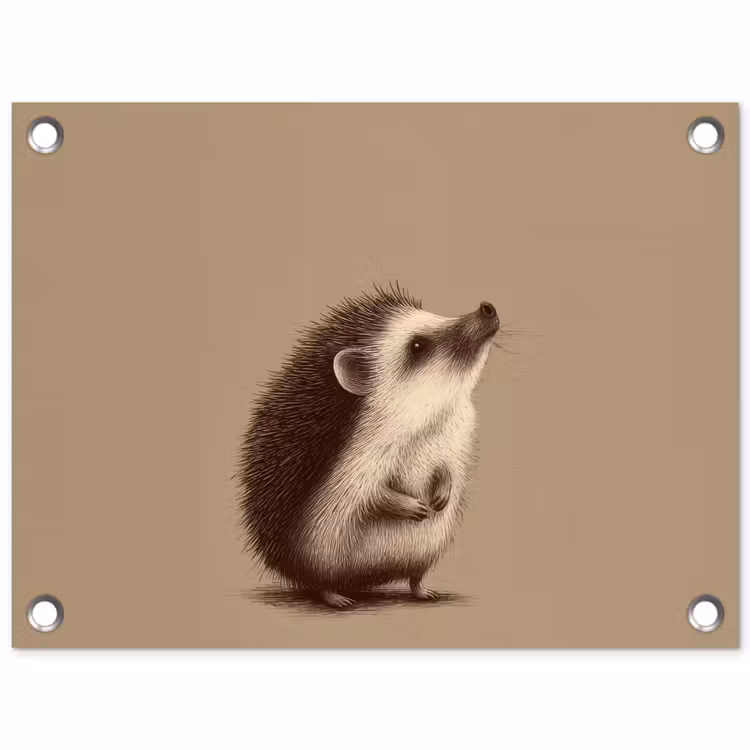 Tuinposter - Egel - Snuitje - Bruin - Stekels — 1