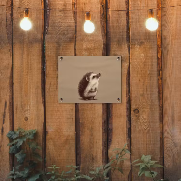 Tuinposter - Egel - Snuitje - Bruin - Stekels — 3