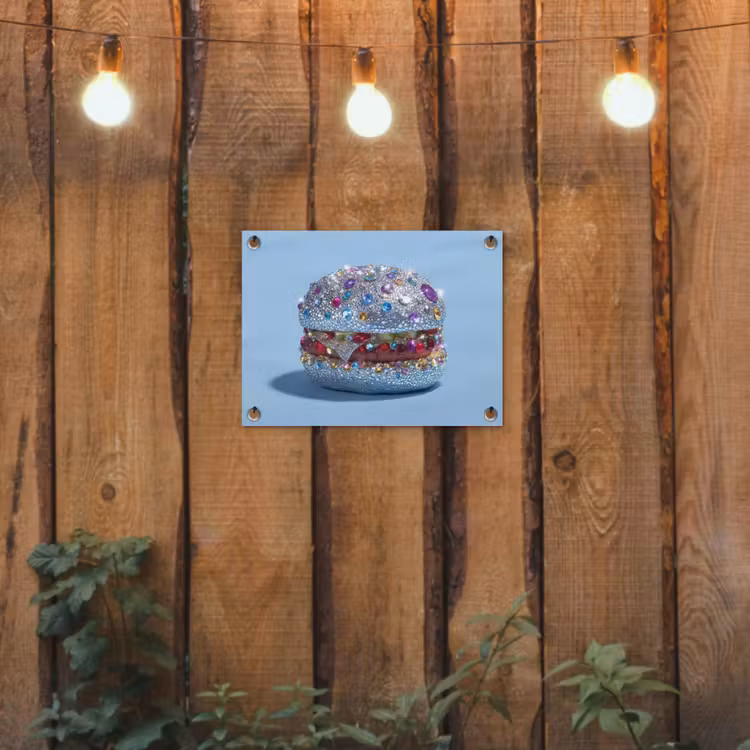 Tuinposter - Glitters - Hamburger - Blauw — 3