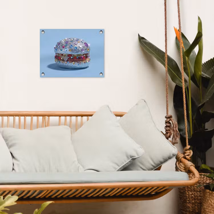 Tuinposter - Glitters - Hamburger - Blauw — 4