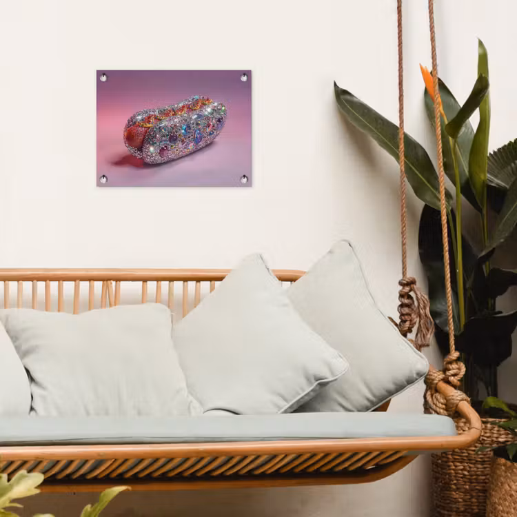 Tuinposter - Hotdog - Steentjes - Glitters - Paars — 4