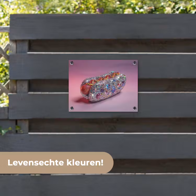 Tuinposter - Hotdog - Steentjes - Glitters - Paars — 6