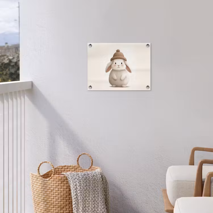 Tuinposter - Konijn - Muts - Oren - Beige — 5