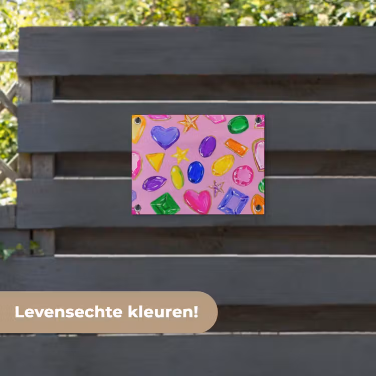 Tuinposter - Edelstenen - Vormen - Hartje - Kleurrijk — 6