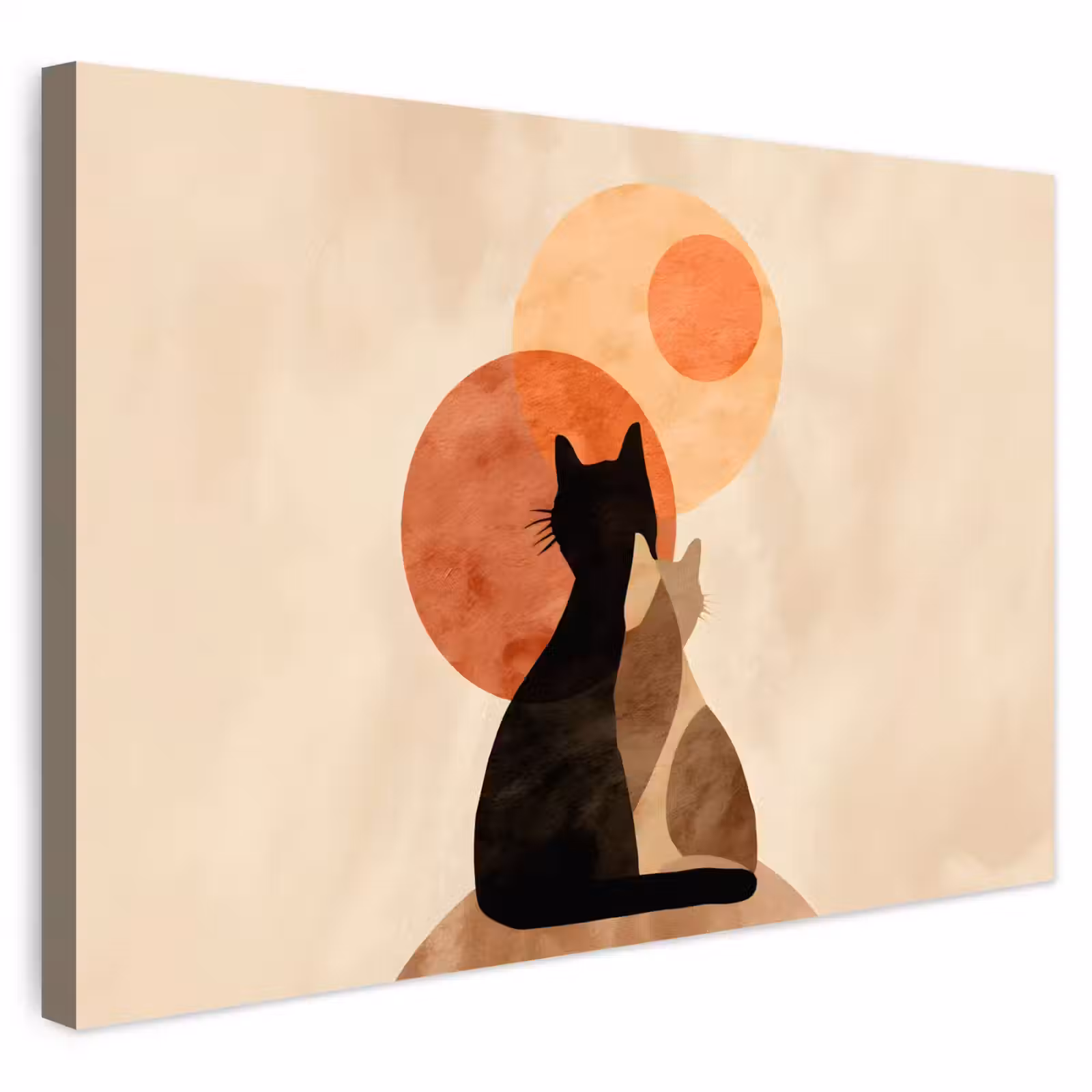 Buiten canvas - Katten - Zwart - Abstract - Cirkels — 1