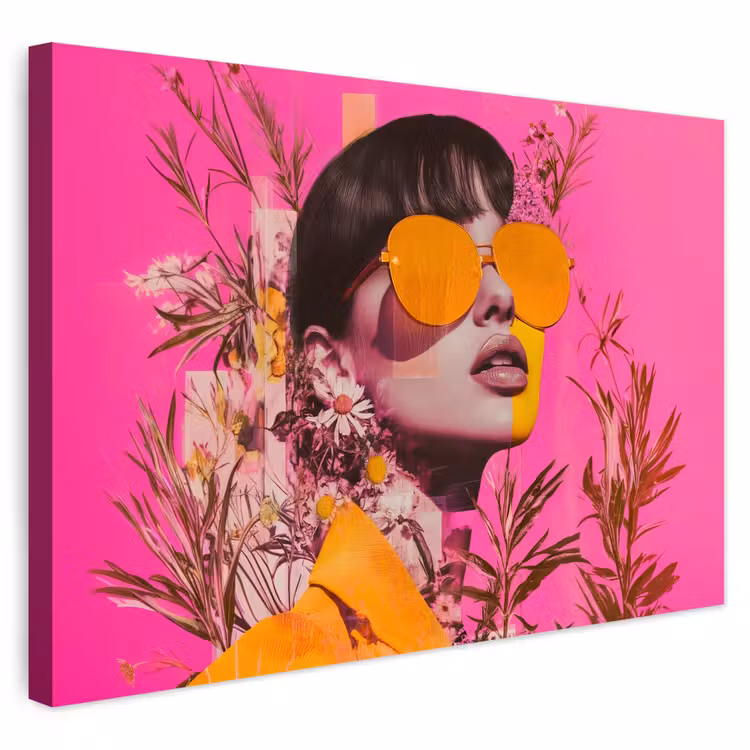 Buiten canvas - Zonnebril - Oranje - Vrouw - Planten — 1