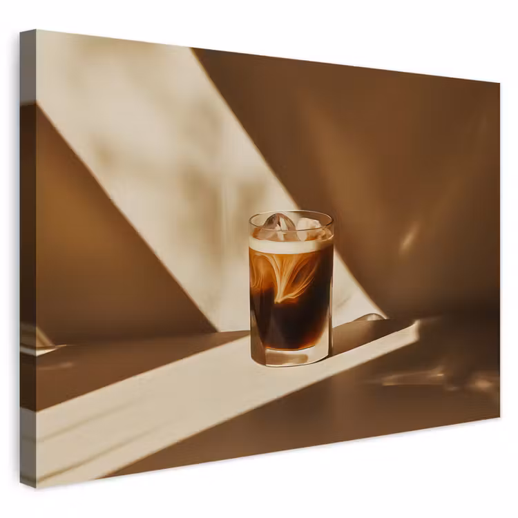 Buiten canvas - Glas - Ijskoffie - Schaduw - Bruin — 1