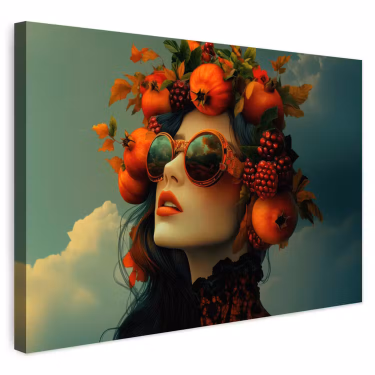 Buiten canvas - Vrouw - Granaatappel - Herfst - Zonnebril — 1