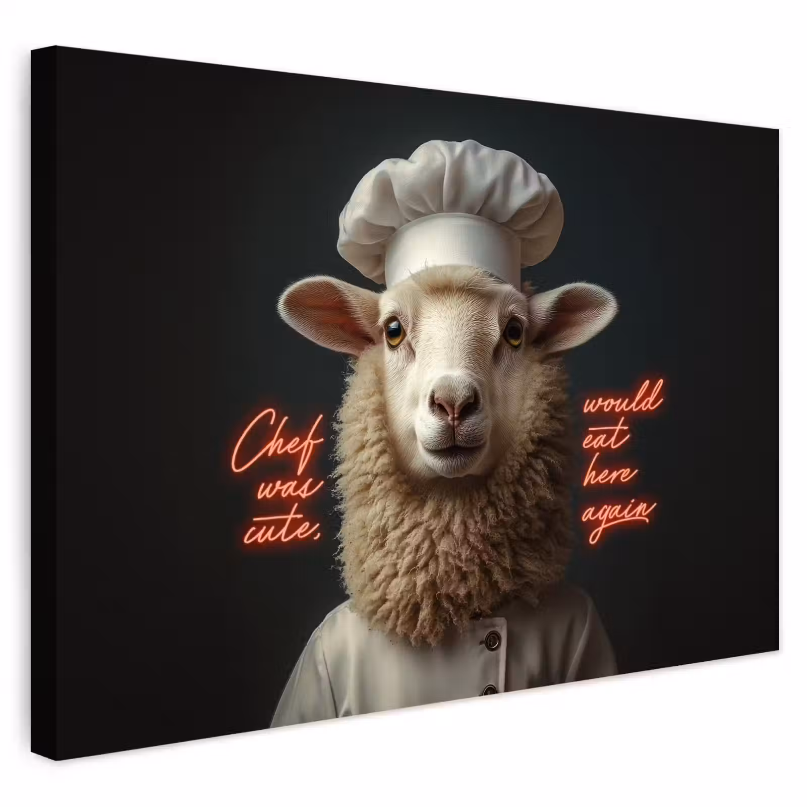 Buiten canvas - Schaap - Kokskleding - Neon - Quote — 1