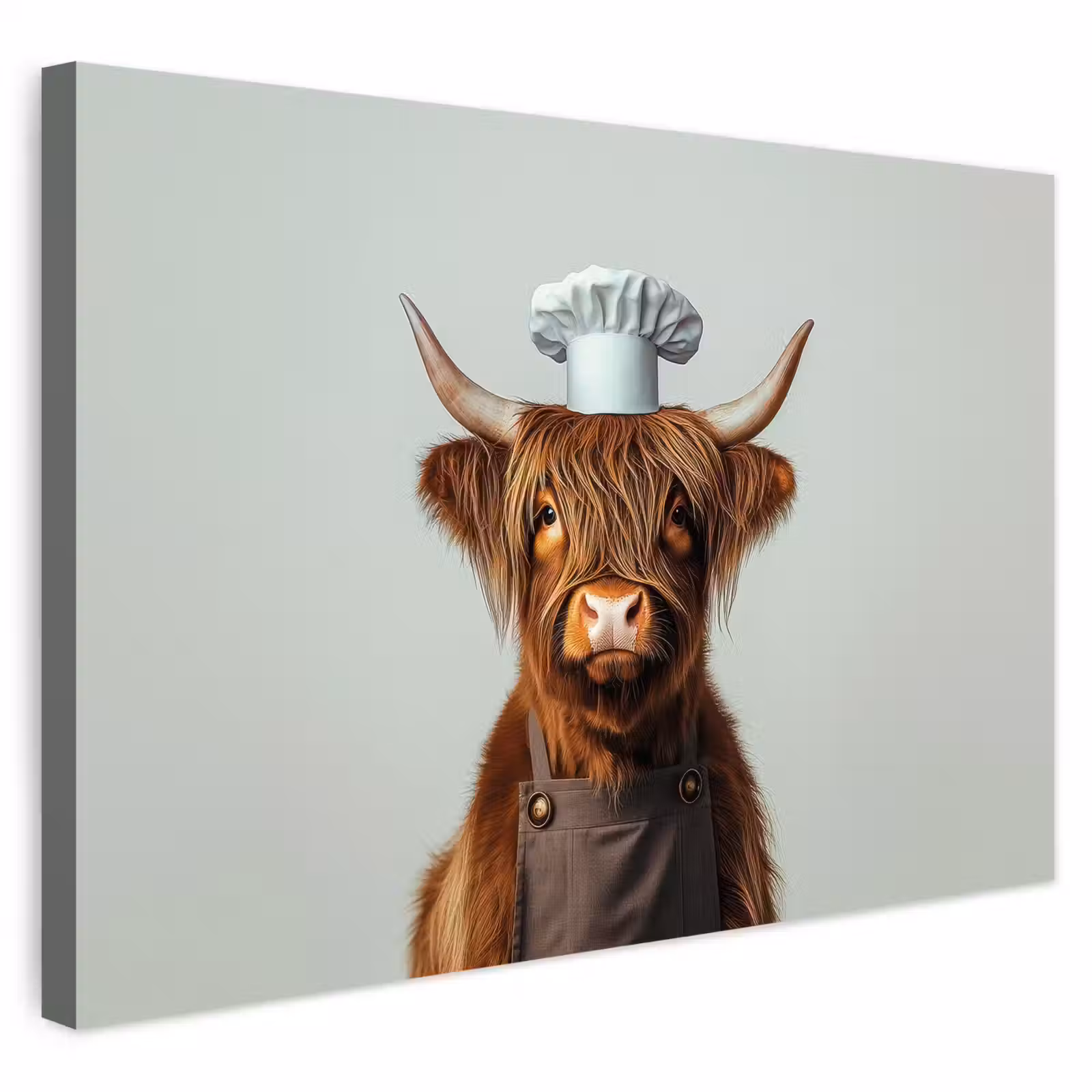 Buiten canvas - Schotse Hooglander - Bruin - Hoorns - Kokskleding — 1