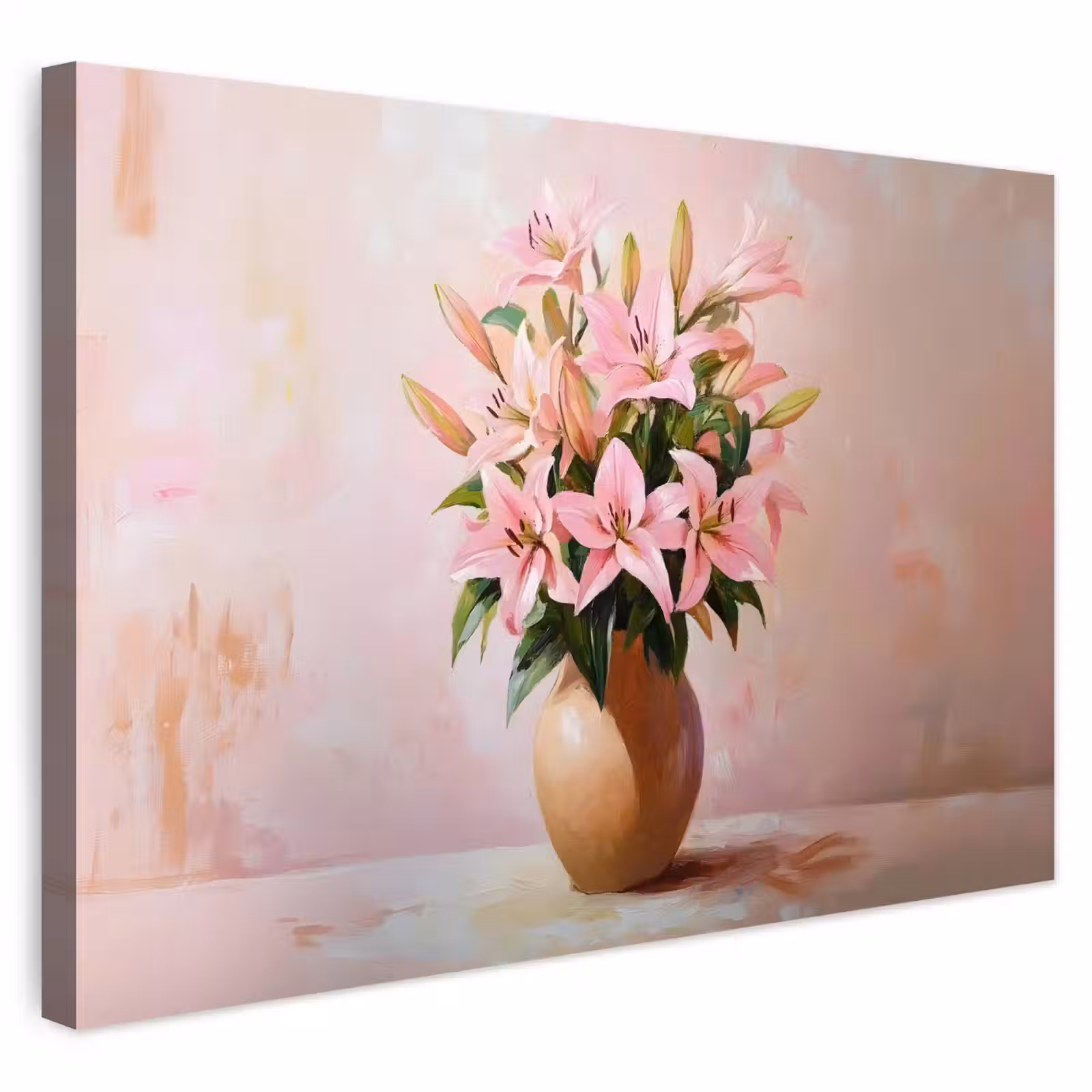 Buiten canvas - Vaas - Bloemen - Roze — 1
