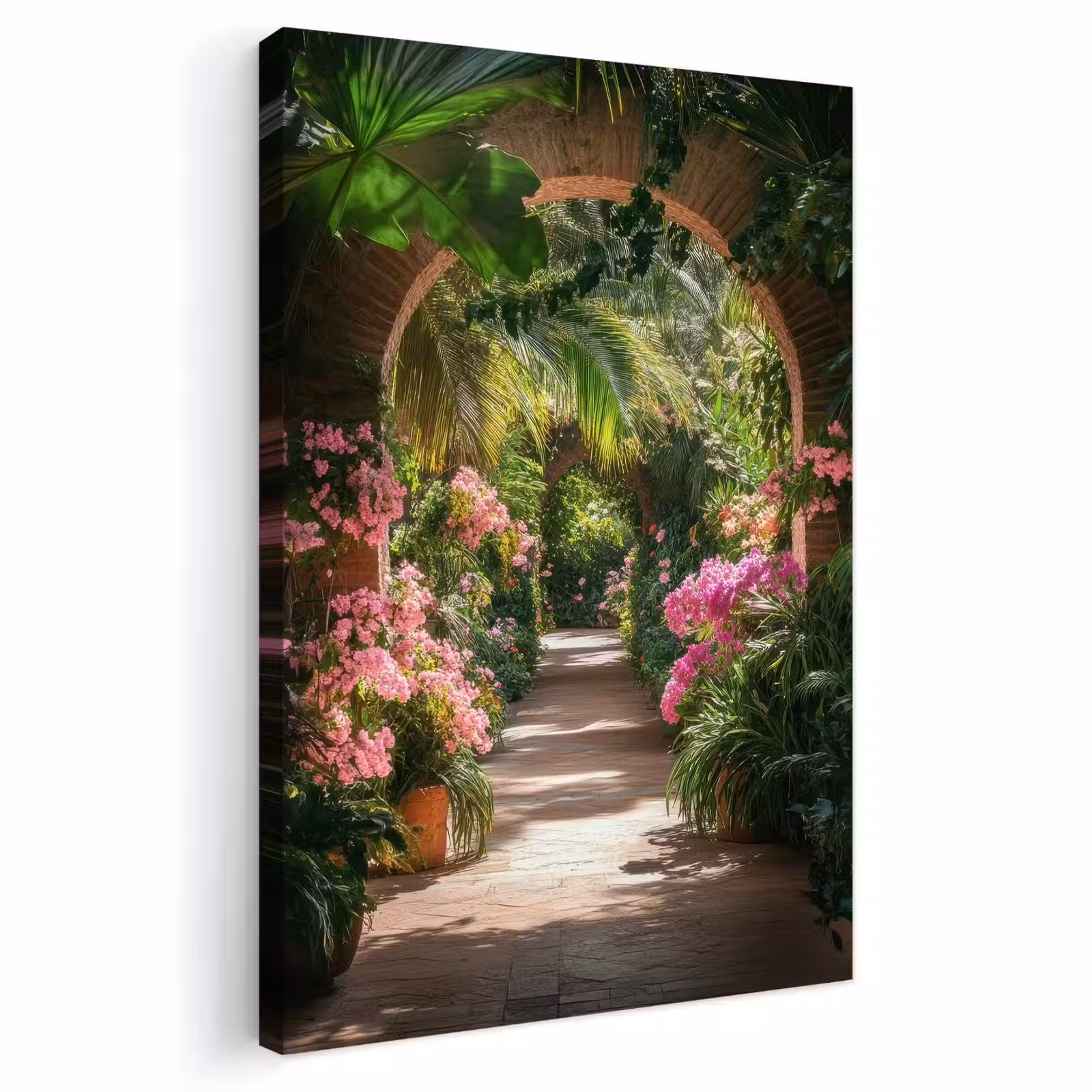 Buiten canvas - Doorkijk - Tropisch - Bloemen - Natuur — 1