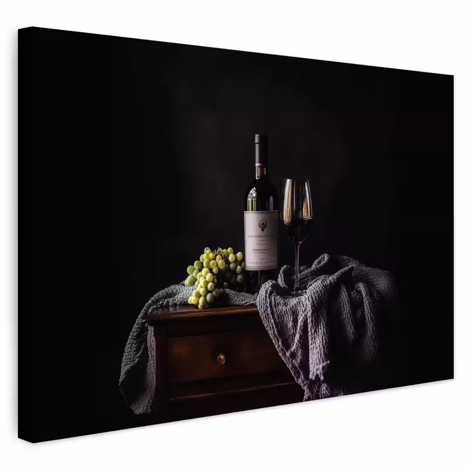 Buiten canvas - Druiven - Wijn - Rood - Tafel — 1
