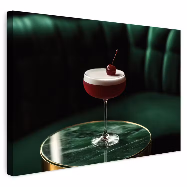 Buiten canvas - Kers - Cocktail - Rood - Marmer — 1