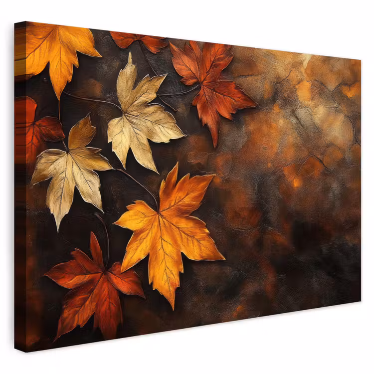 Buiten canvas - Herfstbladeren - Bruin - Oranje bladeren - Herfst rood — 1